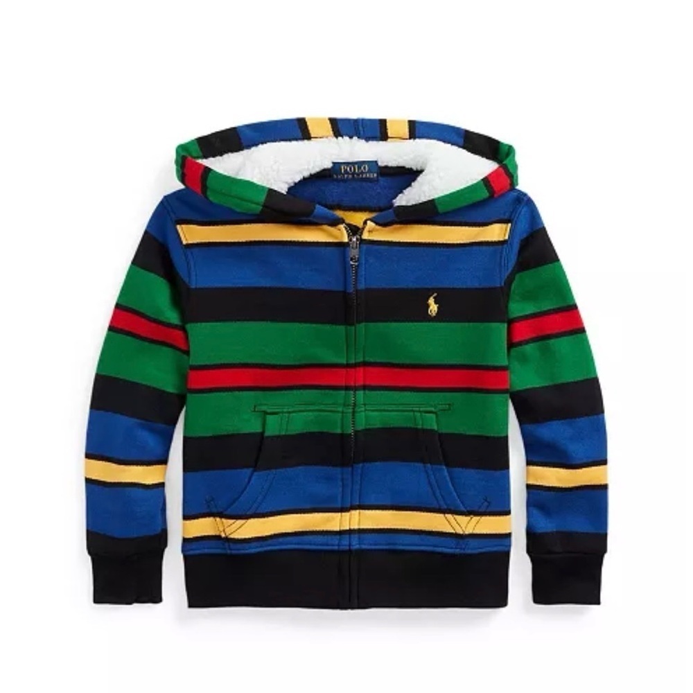 Polo by Ralph Lauren Kids Multicolor Striped Hoodie Size L (14-16)